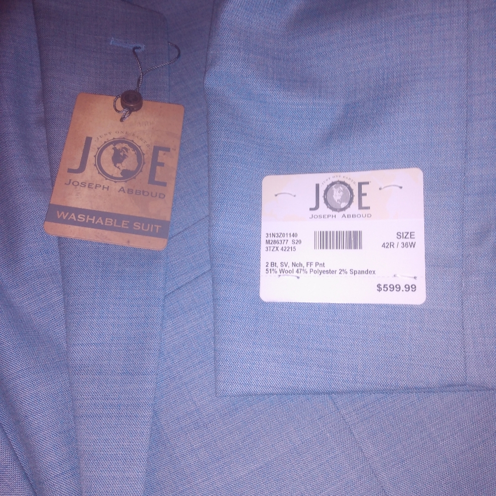 A high end suit by designer, Joseph abboud